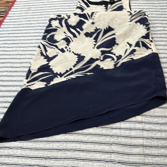 Club Monaco Quynh Blue Floral Asymmetrical Dress Size 2 Sleeveless - Picture 12 of 16